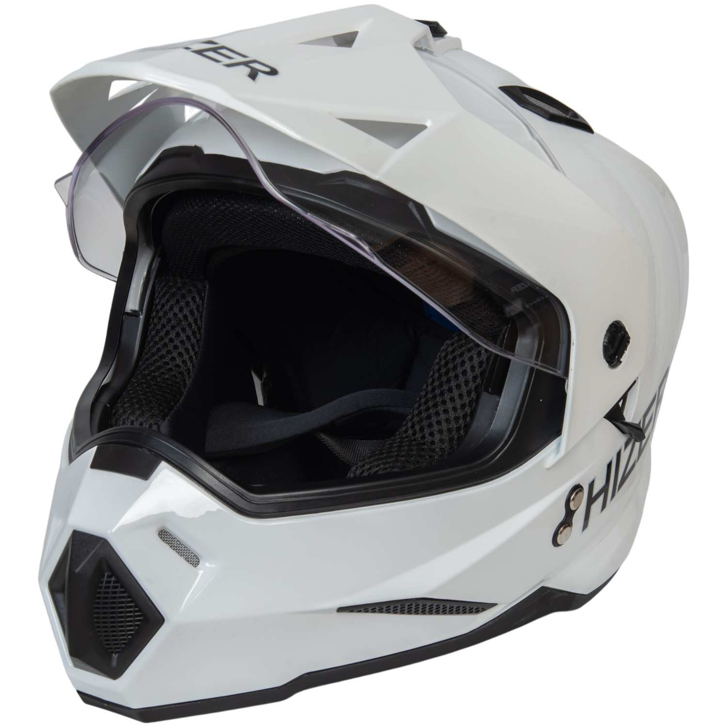 Шлем мото мотард HIZER J6802 №2 (M) white (2 визора)